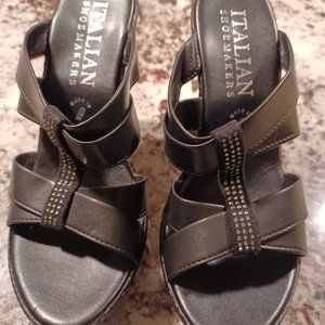 Italian Shoemakers Leather Size 5 Wedge Sandals
